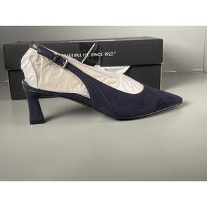 Naturalizer Tansy Shoes Womens Size 9.5 Blue Suede Slingback Heels Pointed